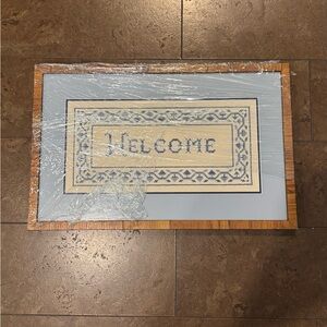 Welcome Cross-stitch Style Wood Sign